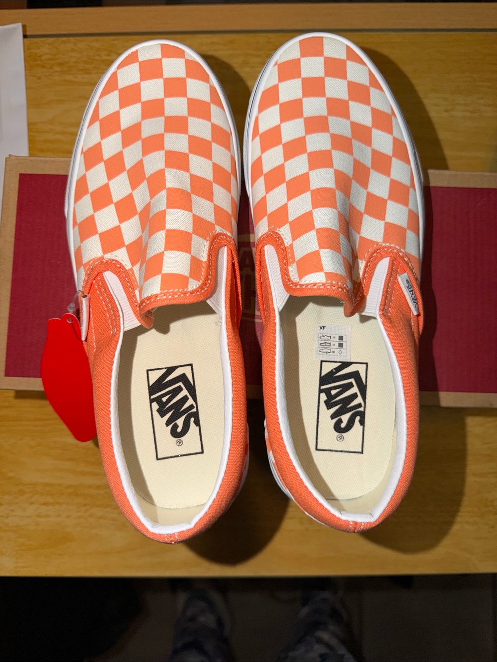 VANS - Classic Slip-On - Checkerboard Cadmium Orange - Picture 5 of 10